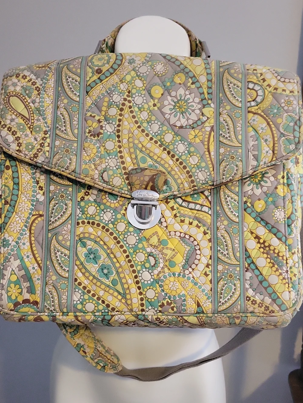 Vera Bradley Laptop Bag.  Lemon Parfait Retired Bag.